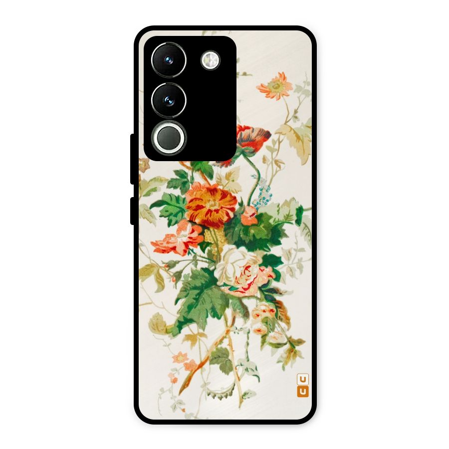 Summer Floral Metal Back Case for Vivo Y200