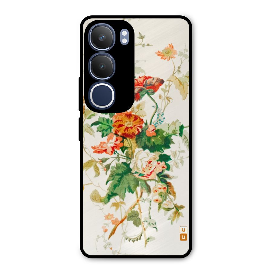 Summer Floral Metal Back Case for Vivo Y29
