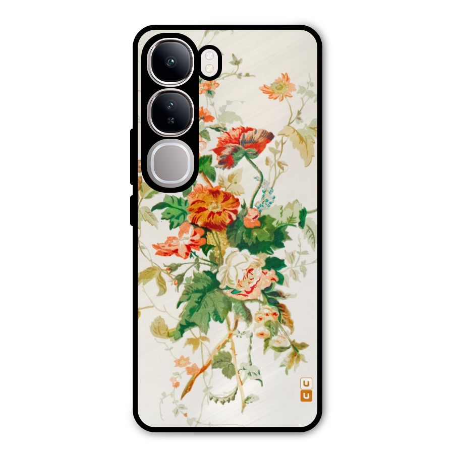 Summer Floral Metal Back Case for Vivo Y300