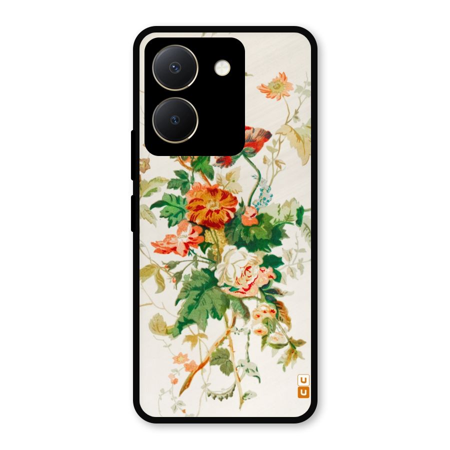 Summer Floral Metal Back Case for Vivo Y36