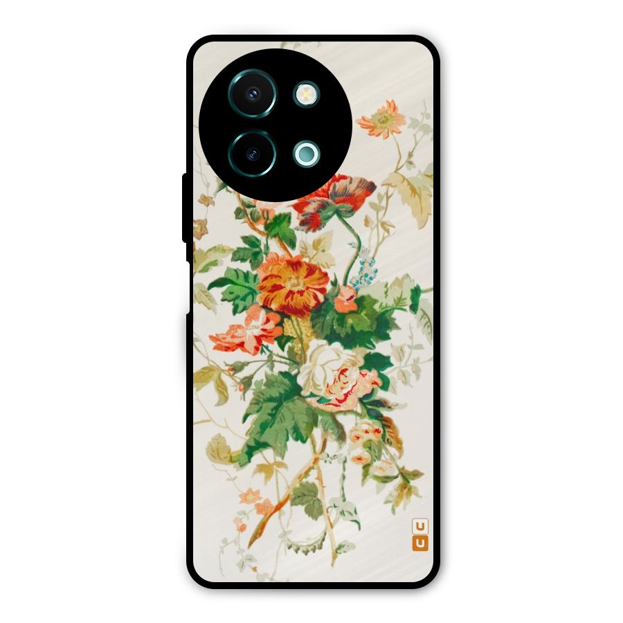 Summer Floral Metal Back Case for Vivo Y58