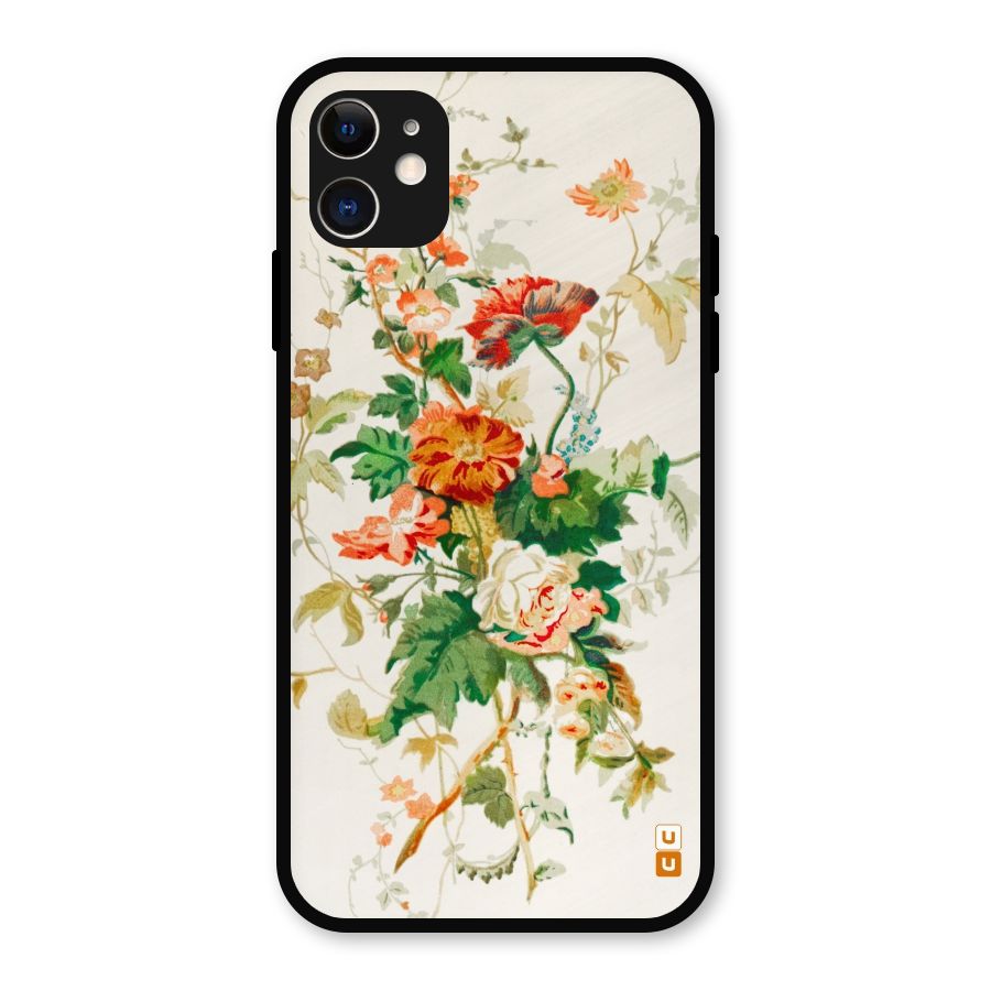 Summer Floral Metal Back Case for iPhone 11