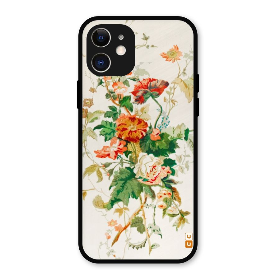 Summer Floral Metal Back Case for iPhone 12