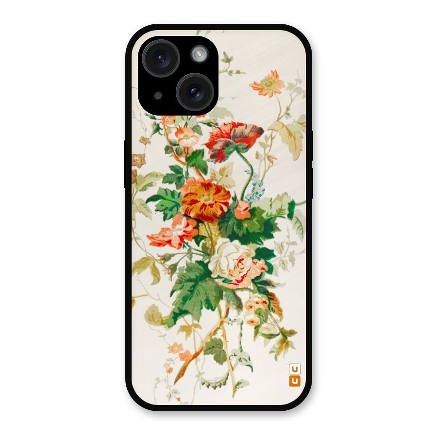Summer Floral Metal Back Case for iPhone 15