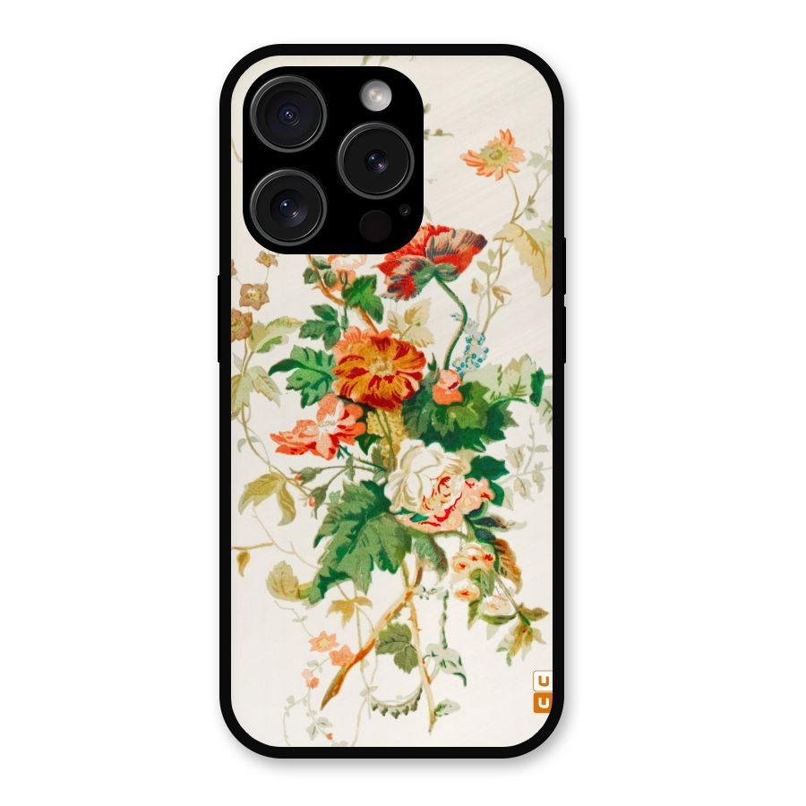 Summer Floral Metal Back Case for iPhone 15 Pro