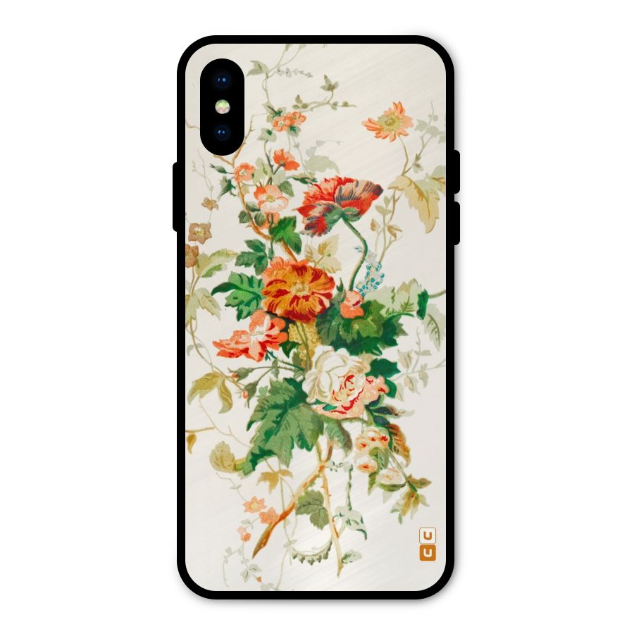 Summer Floral Metal Back Case for iPhone XS