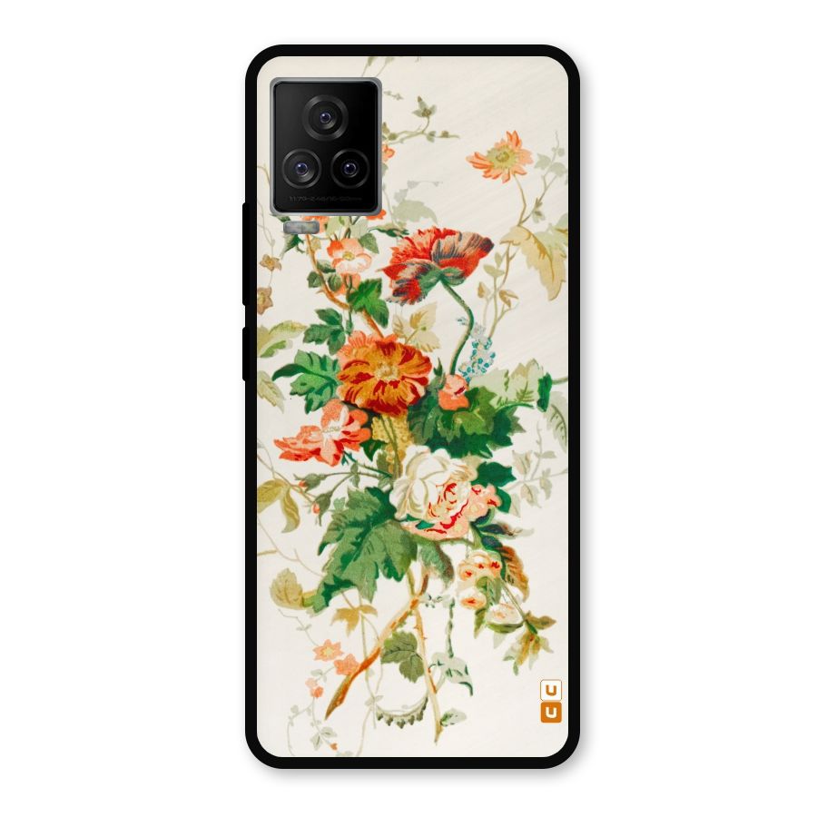Summer Floral Metal Back Case for iQOO 7 Legend 5G