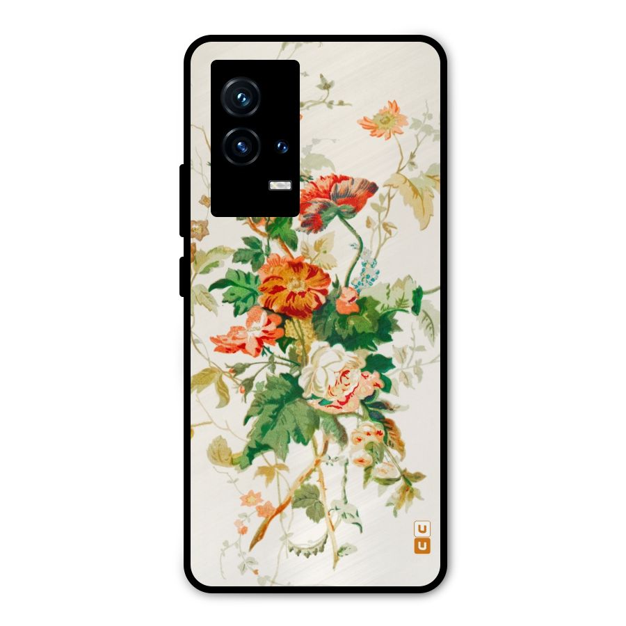 Summer Floral Metal Back Case for iQOO 9 5G