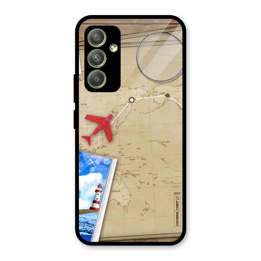 Summer Travel Glass Back Case for Galaxy A54