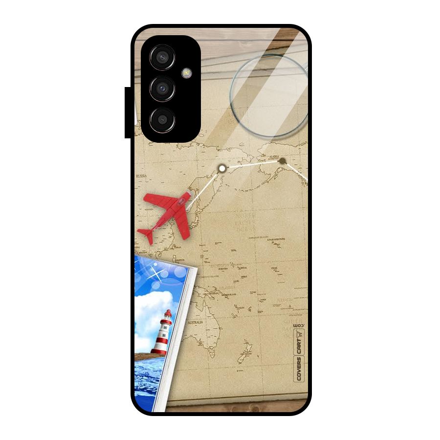 Summer Travel Glass Back Case for Galaxy F13