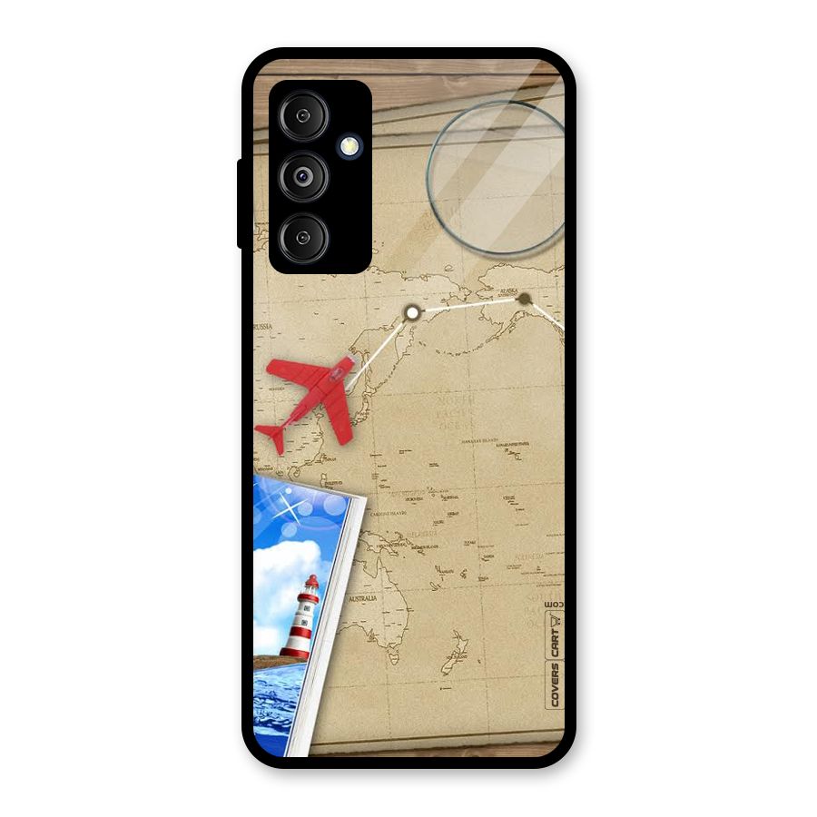 Summer Travel Glass Back Case for Galaxy M14 5G