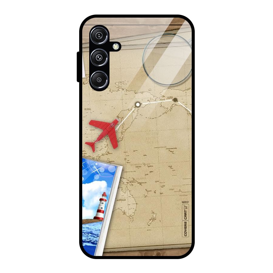 Summer Travel Glass Back Case for Galaxy M34 5G