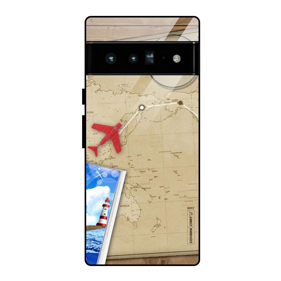 Summer Travel Glass Back Case for Google Pixel 6 Pro