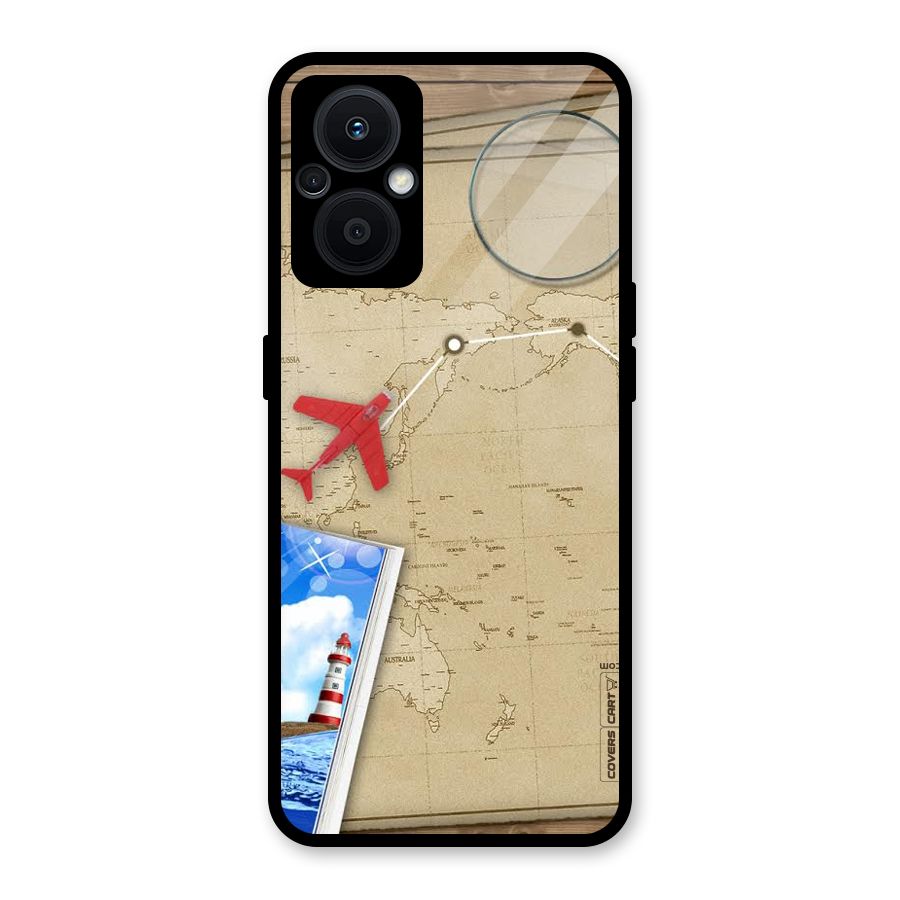 Summer Travel Glass Back Case for Oppo F21s Pro 5G