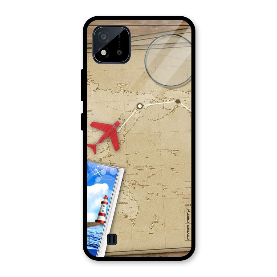 Summer Travel Glass Back Case for Realme C11 2021