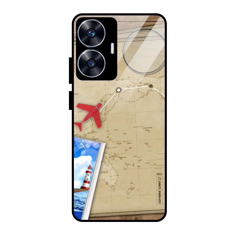 Summer Travel Glass Back Case for Realme Narzo N55