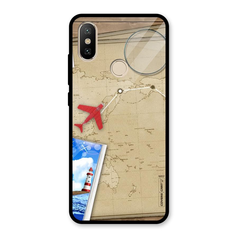Summer Travel Glass Back Case for Redmi A2