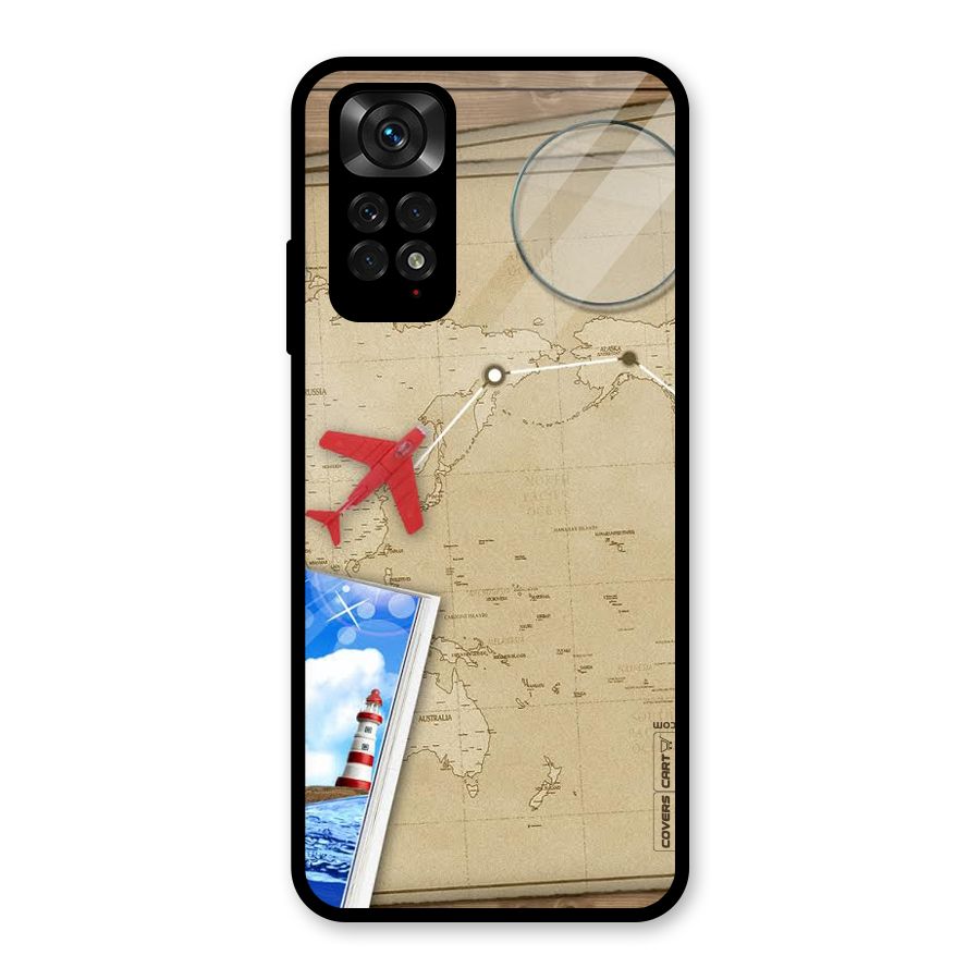 Summer Travel Glass Back Case for Redmi Note 11S