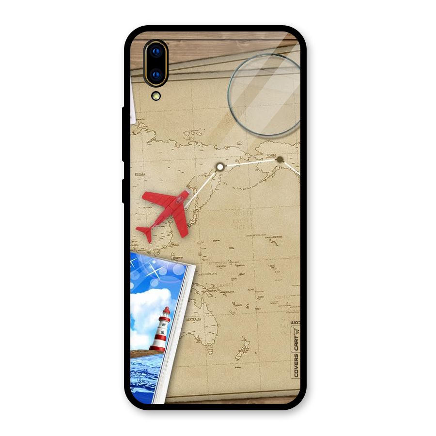 Summer Travel Glass Back Case for Vivo V11 Pro