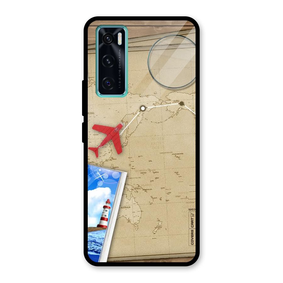 Summer Travel Glass Back Case for Vivo V20 SE