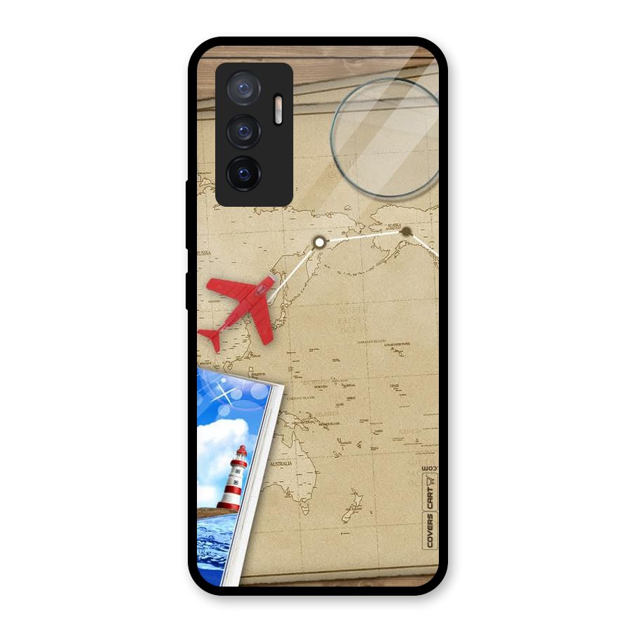 Summer Travel Glass Back Case for Vivo V23e