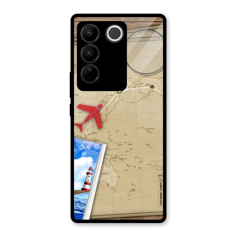 Summer Travel Glass Back Case for Vivo V27