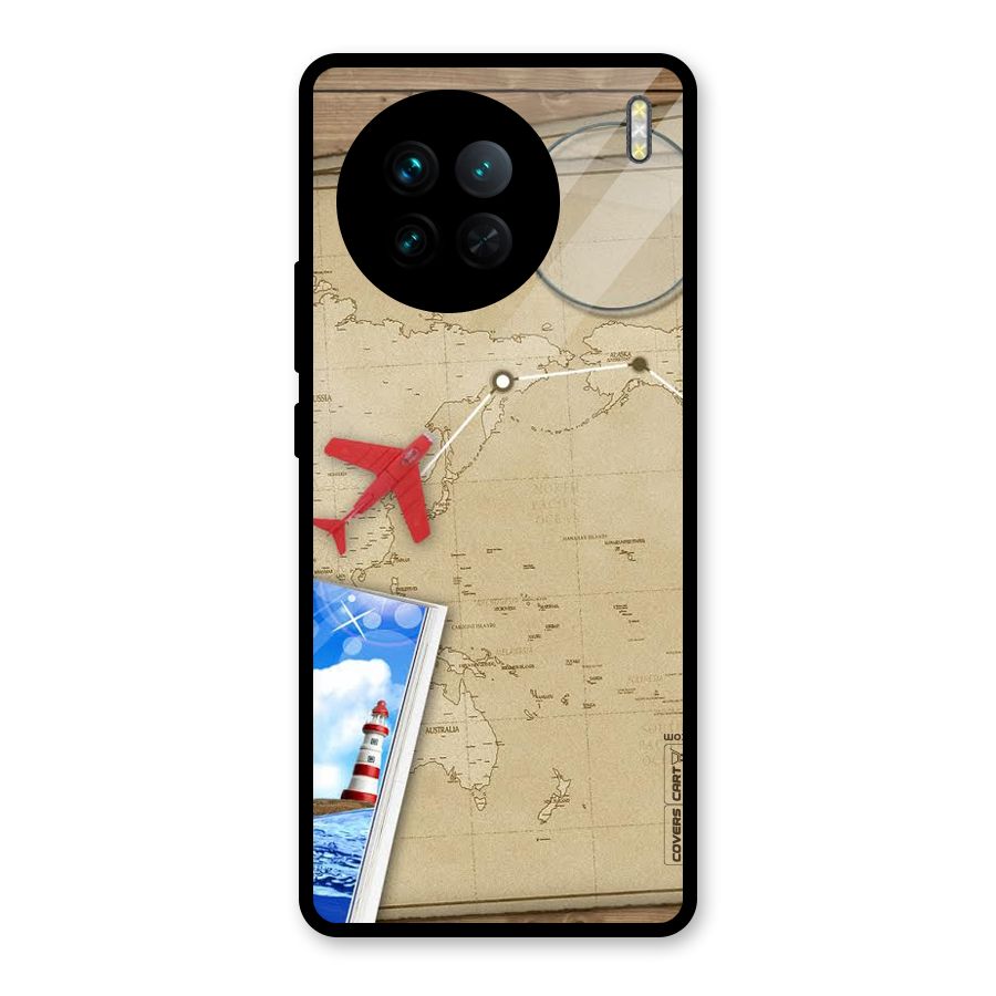 Summer Travel Glass Back Case for Vivo X90
