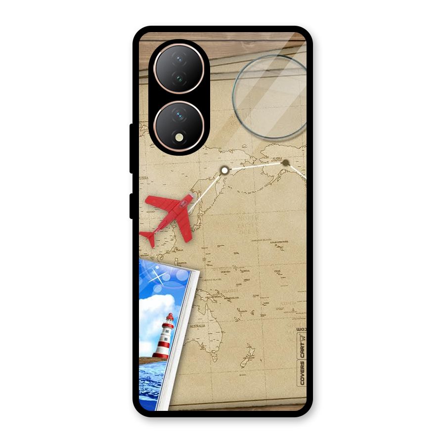 Summer Travel Glass Back Case for Vivo Y100A