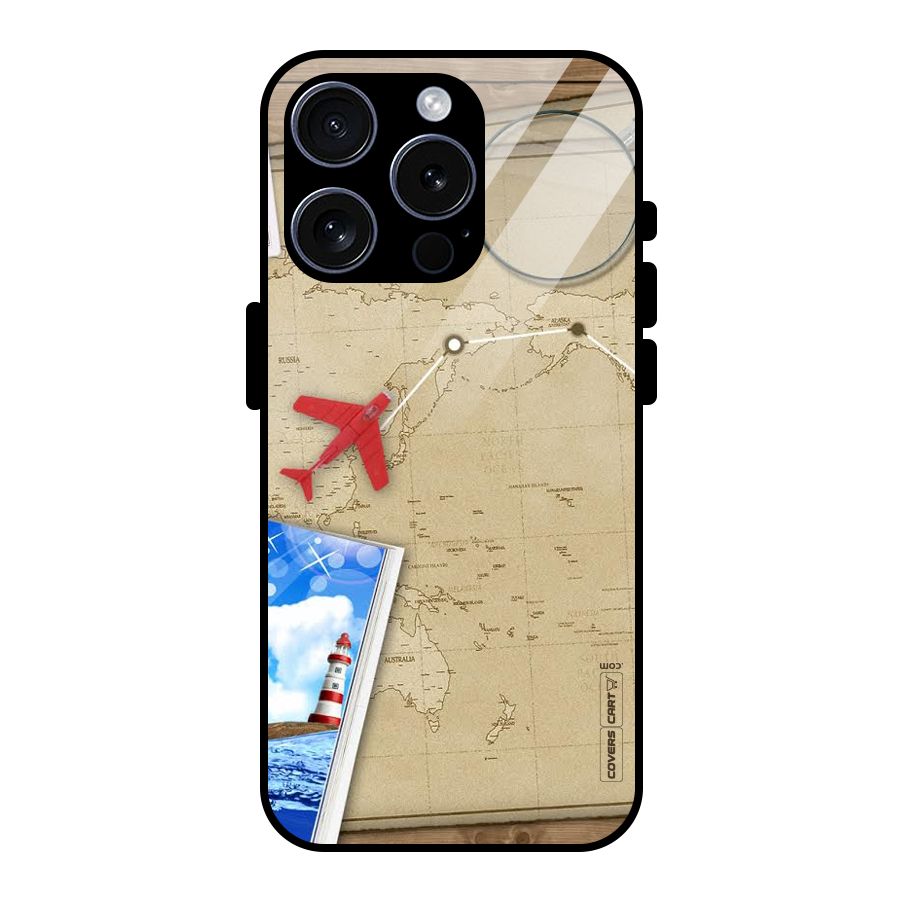 Summer Travel Glass Back Case for iPhone 15 Pro