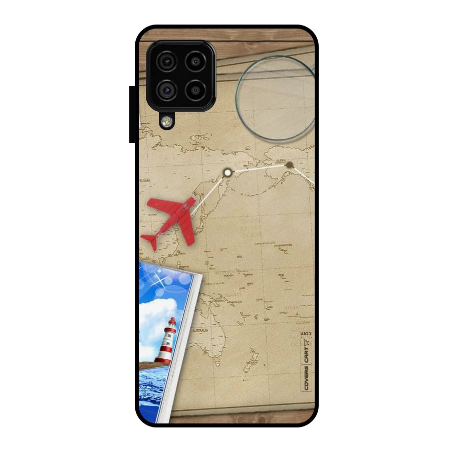 Summer Travel Metal Back Case for Galaxy A22 4G