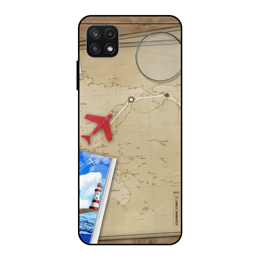 Summer Travel Metal Back Case for Galaxy A22 5G