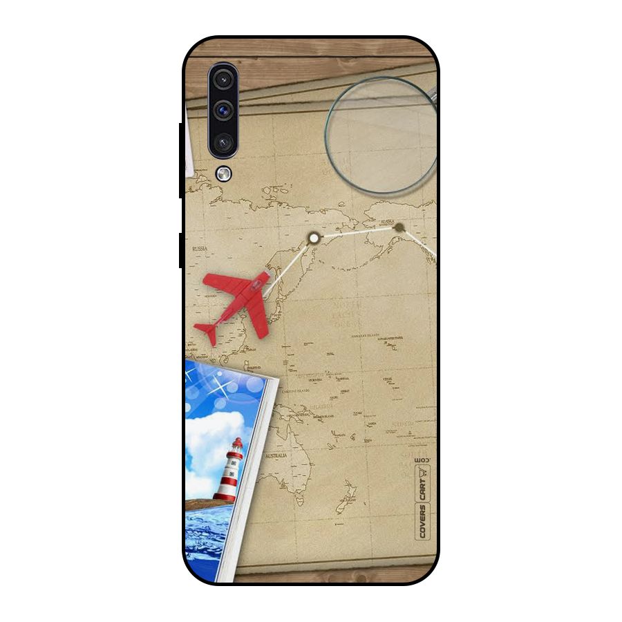 Summer Travel Metal Back Case for Galaxy A30s