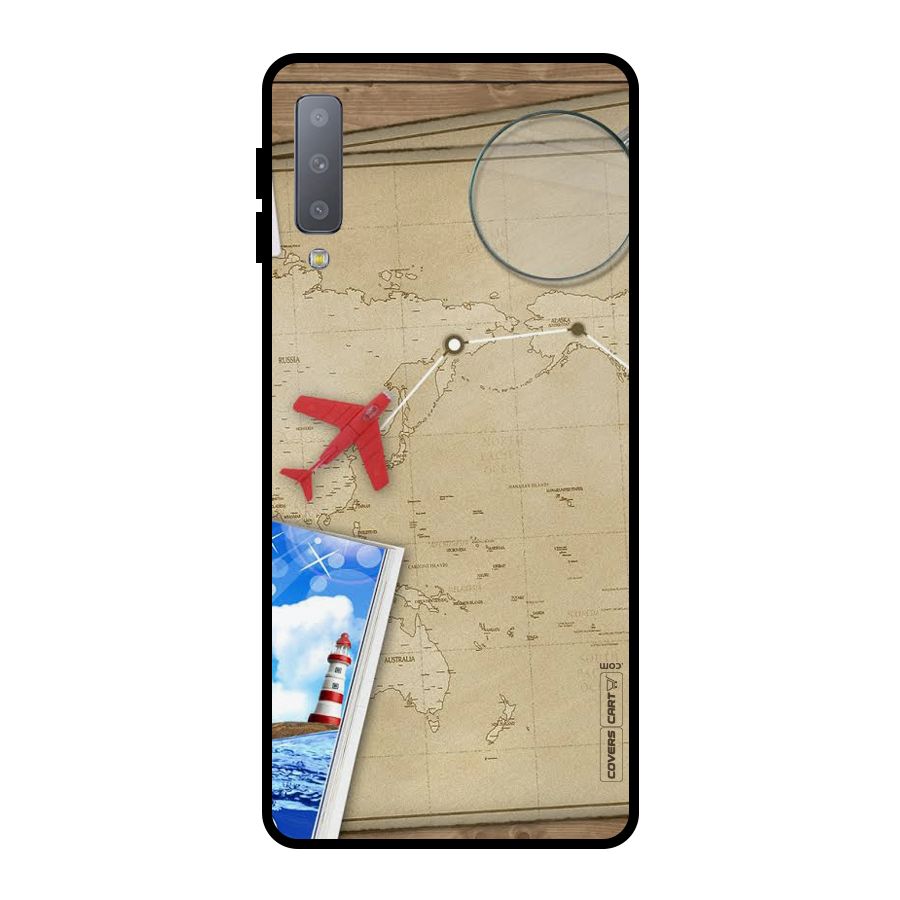 Summer Travel Metal Back Case for Galaxy A7 (2018)