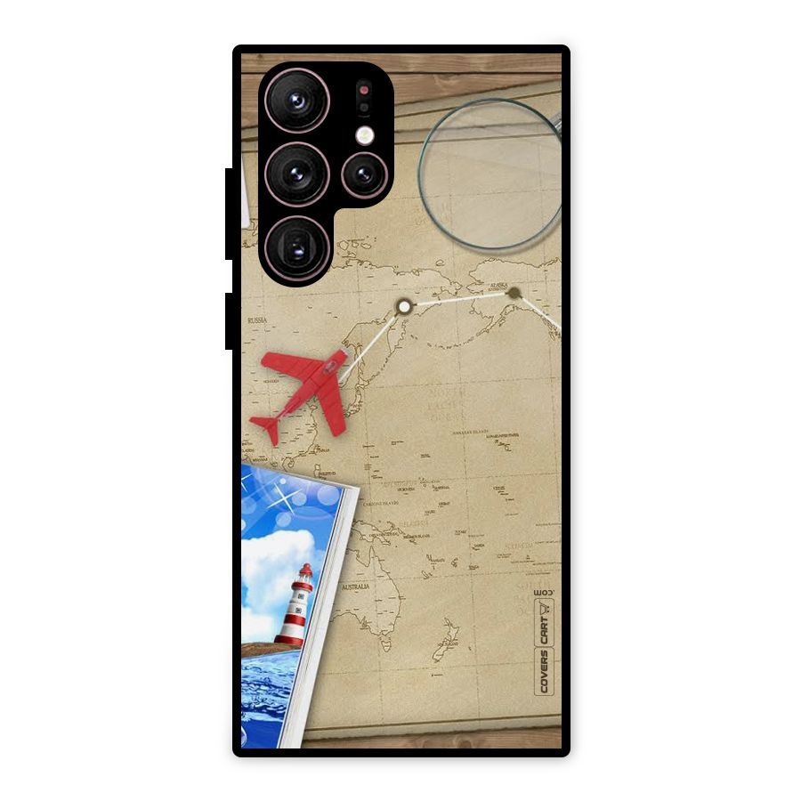 Summer Travel Metal Back Case for Galaxy S22 Ultra 5G