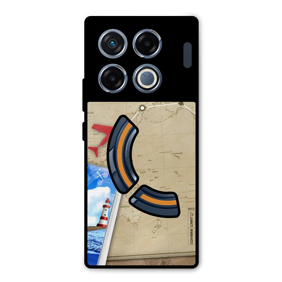 Summer Travel Metal Back Case for Infinix GT 20 Pro