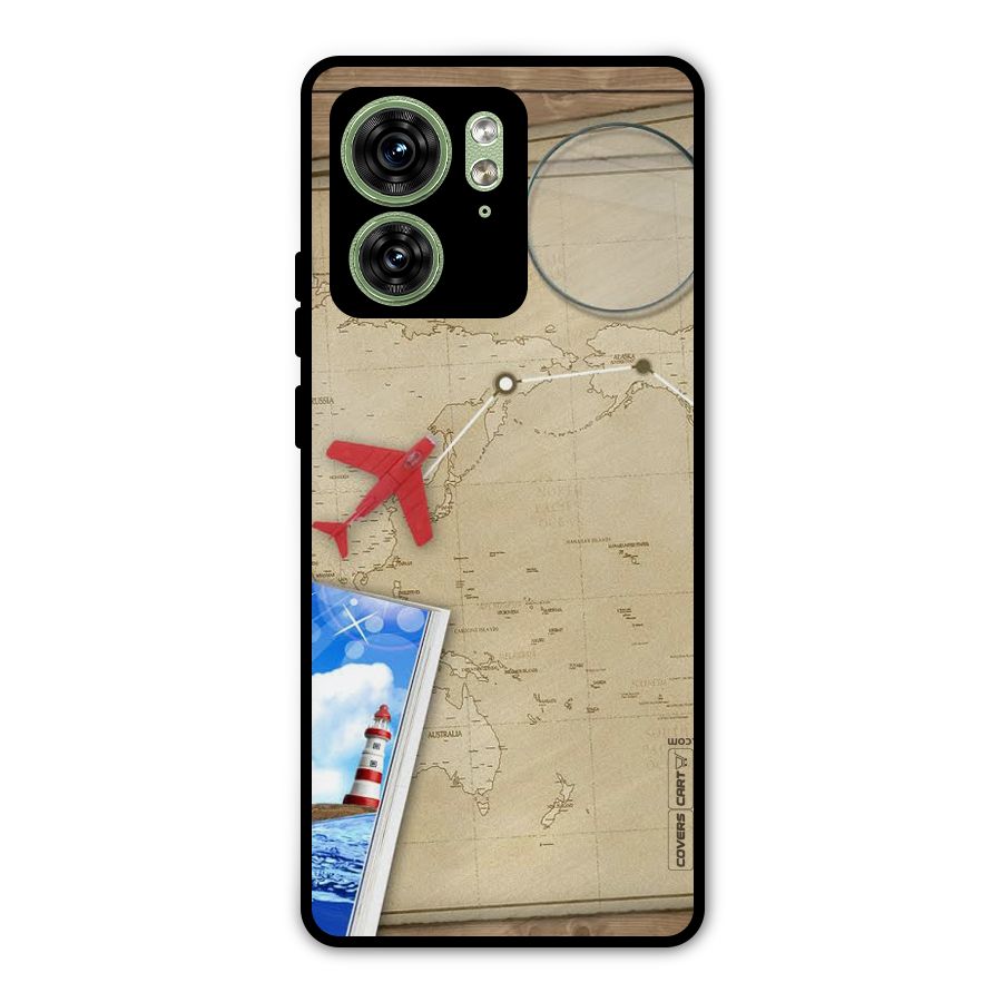 Summer Travel Metal Back Case for Motorola Edge 40 5G
