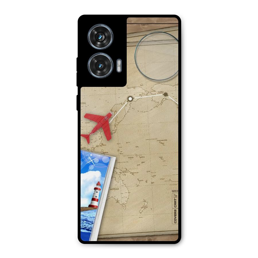 Summer Travel Metal Back Case for Motorola Edge 50 Fusion