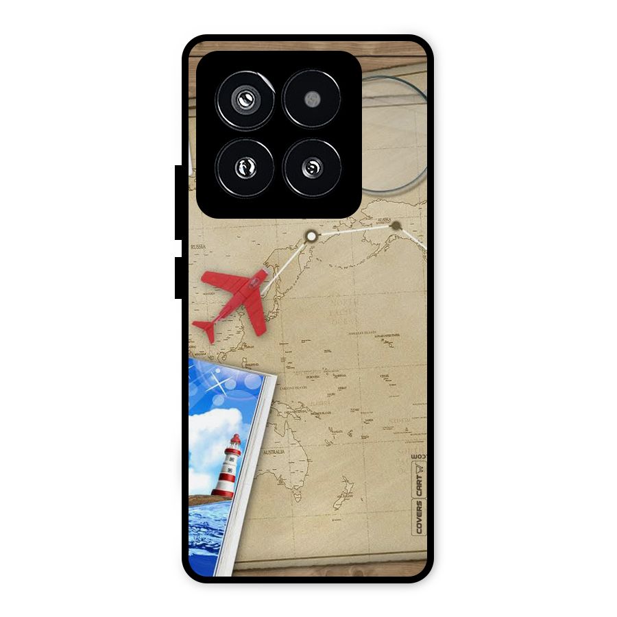 Summer Travel Metal Back Case for Xiaomi 14 Pro