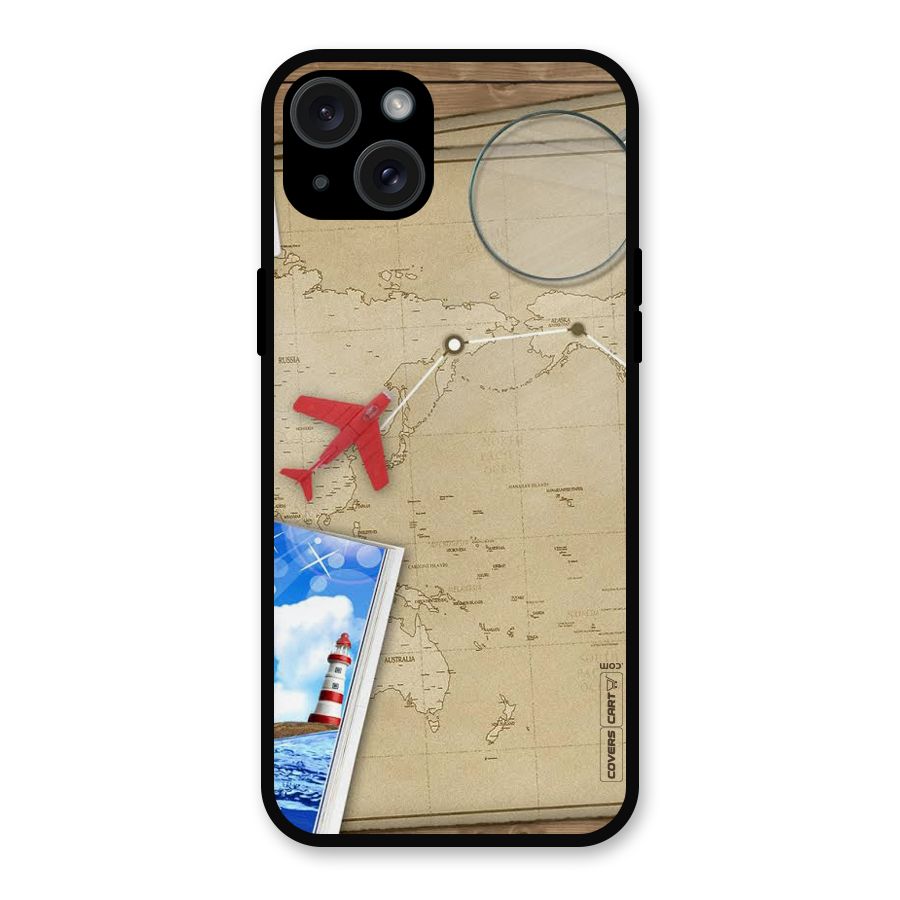 Summer Travel Metal Back Case for iPhone 15 Plus