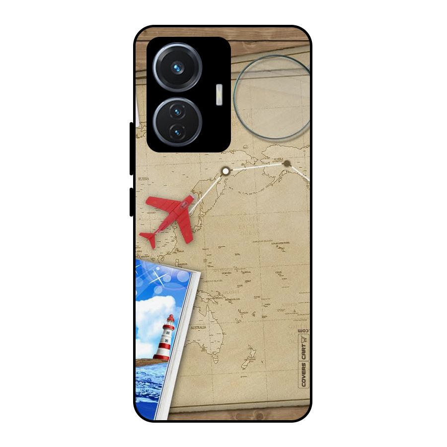 Summer Travel Metal Back Case for iQOO Z6 44W