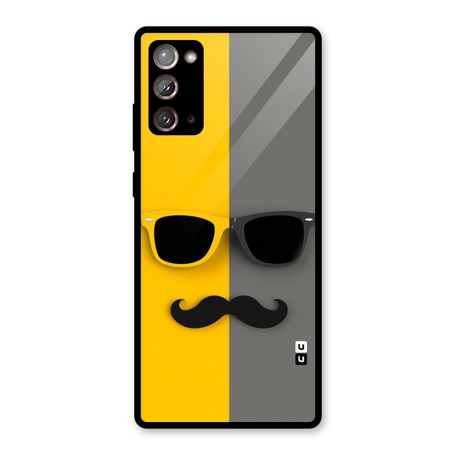 Sunglasses and Moustache Glass Back Case for Galaxy Note 20