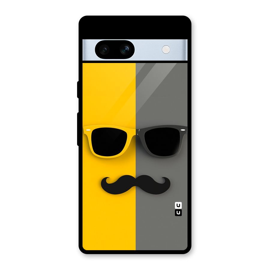 Sunglasses and Moustache Glass Back Case for Google Pixel 7a