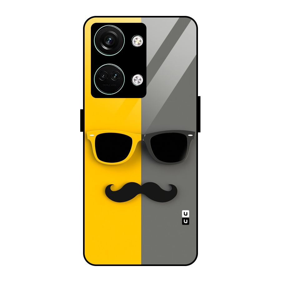 Sunglasses and Moustache Glass Back Case for Oneplus Nord 3