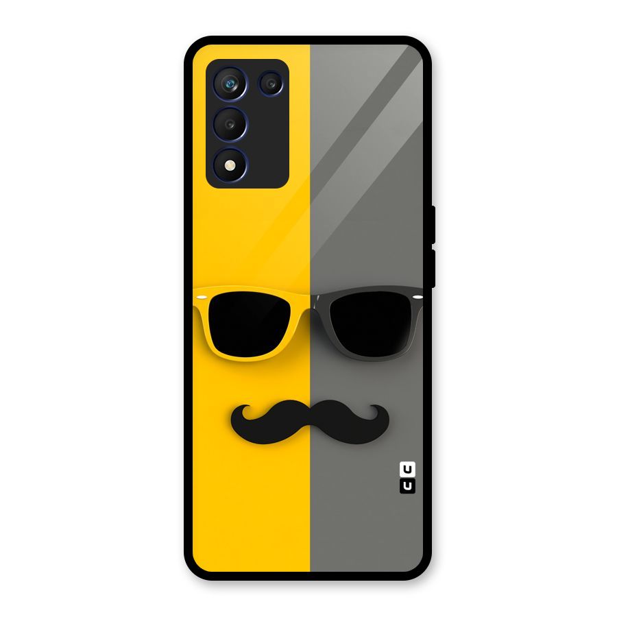 Sunglasses and Moustache Glass Back Case for Realme 9 5G Speed