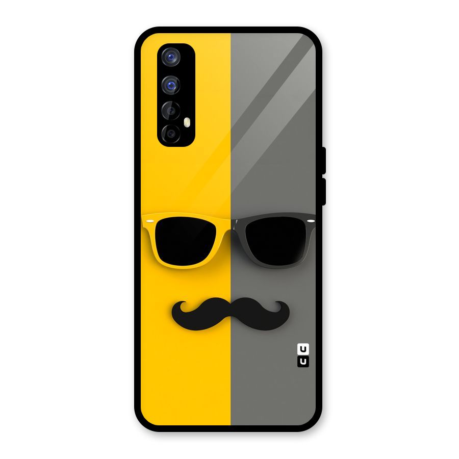 Sunglasses and Moustache Glass Back Case for Realme Narzo 20 Pro