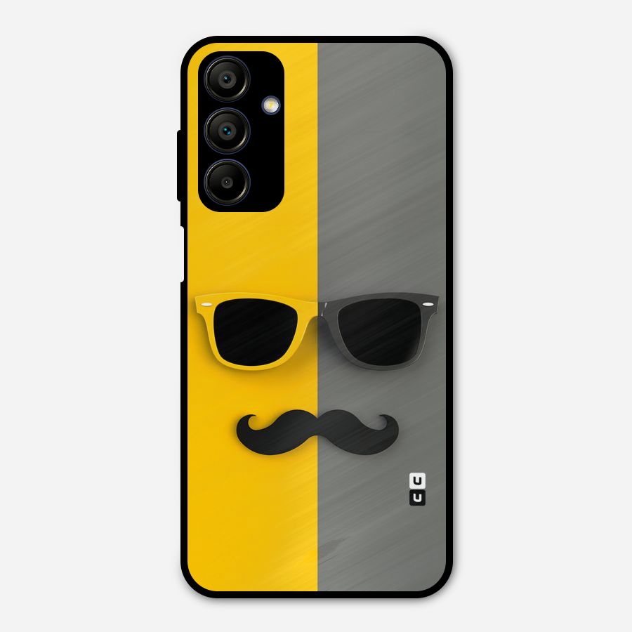 Sunglasses and Moustache Metal Back Case for Galaxy A15 5G