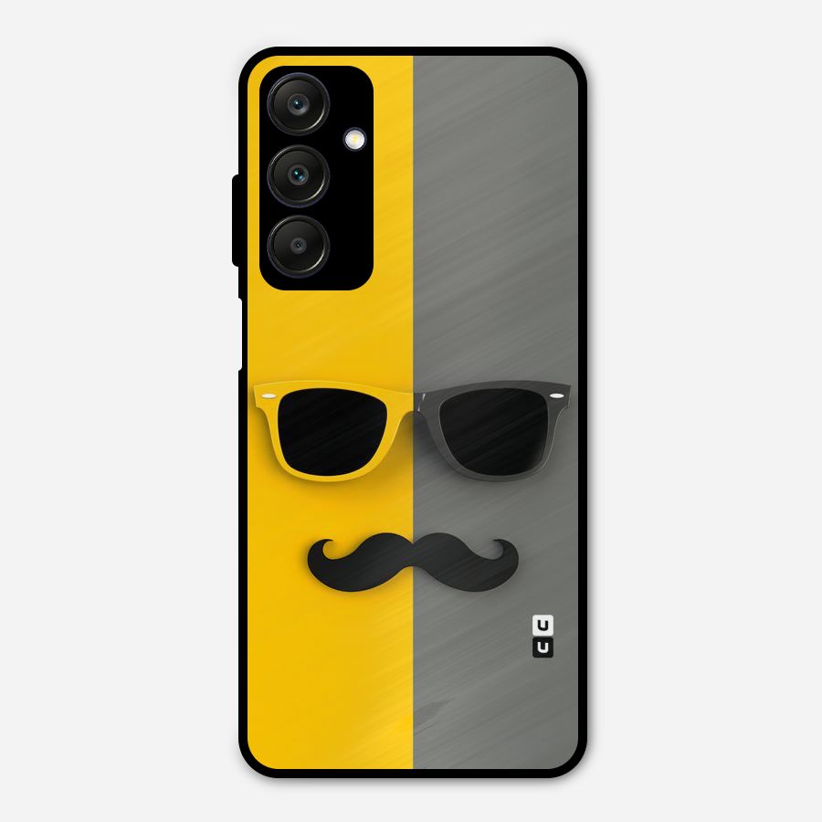 Sunglasses and Moustache Metal Back Case for Galaxy A25 5G