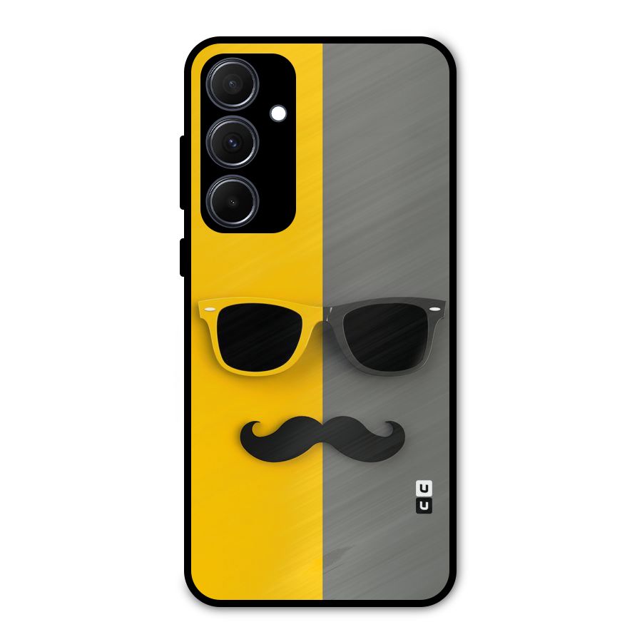 Sunglasses and Moustache Metal Back Case for Galaxy A35