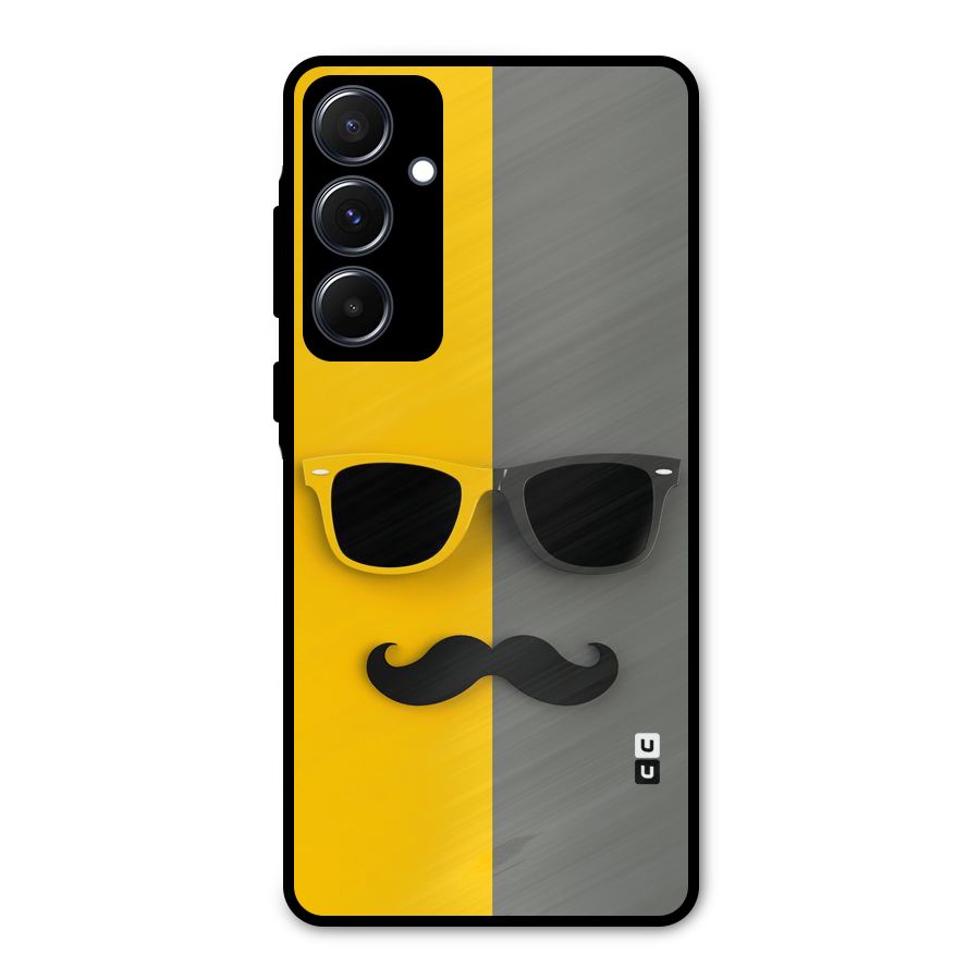Sunglasses and Moustache Metal Back Case for Galaxy A55