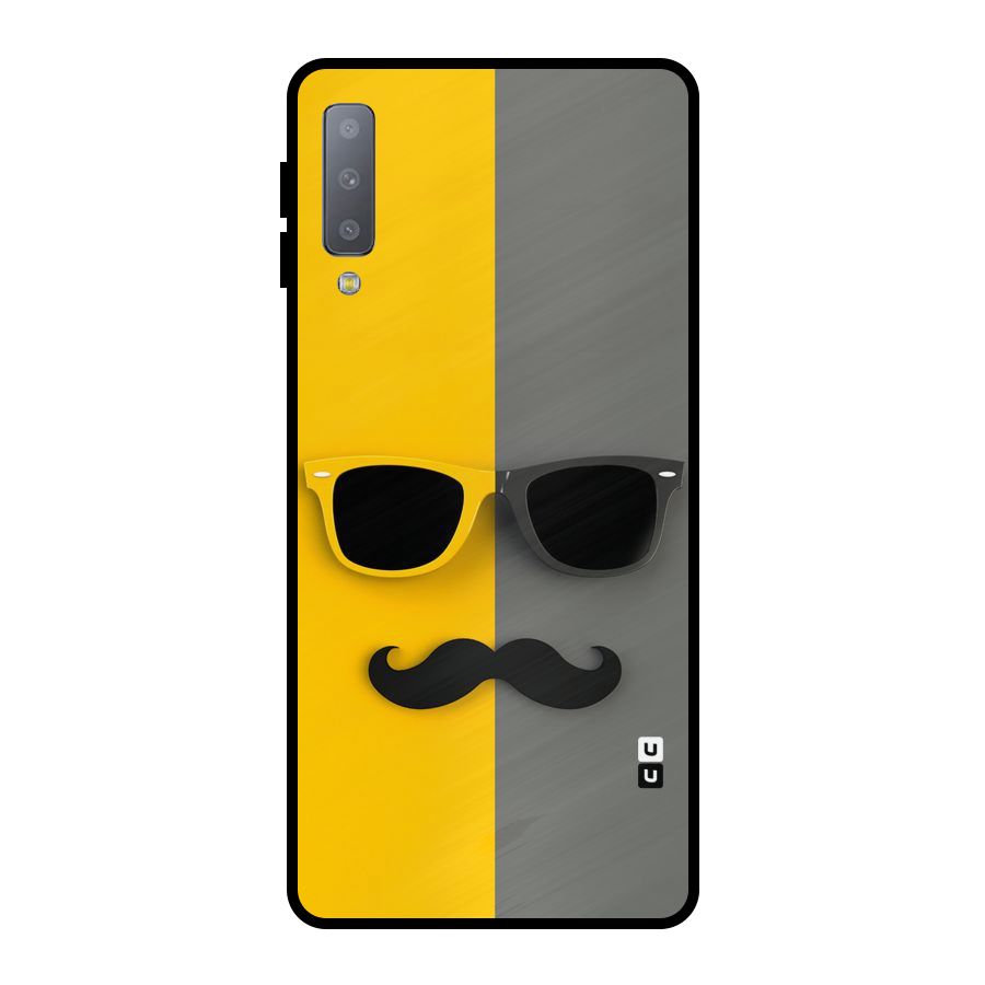 Sunglasses and Moustache Metal Back Case for Galaxy A7 (2018)